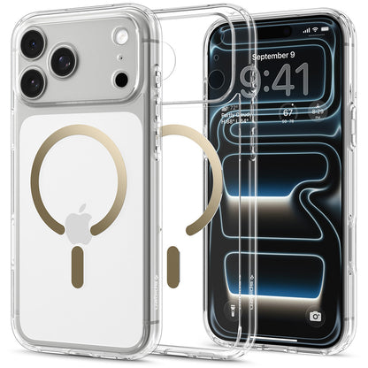 MagSafe Case for Apple iPhone 18 Pro / 17 Pro, Spigen, Ultra Hybrid, Transparent Gold ACS12157