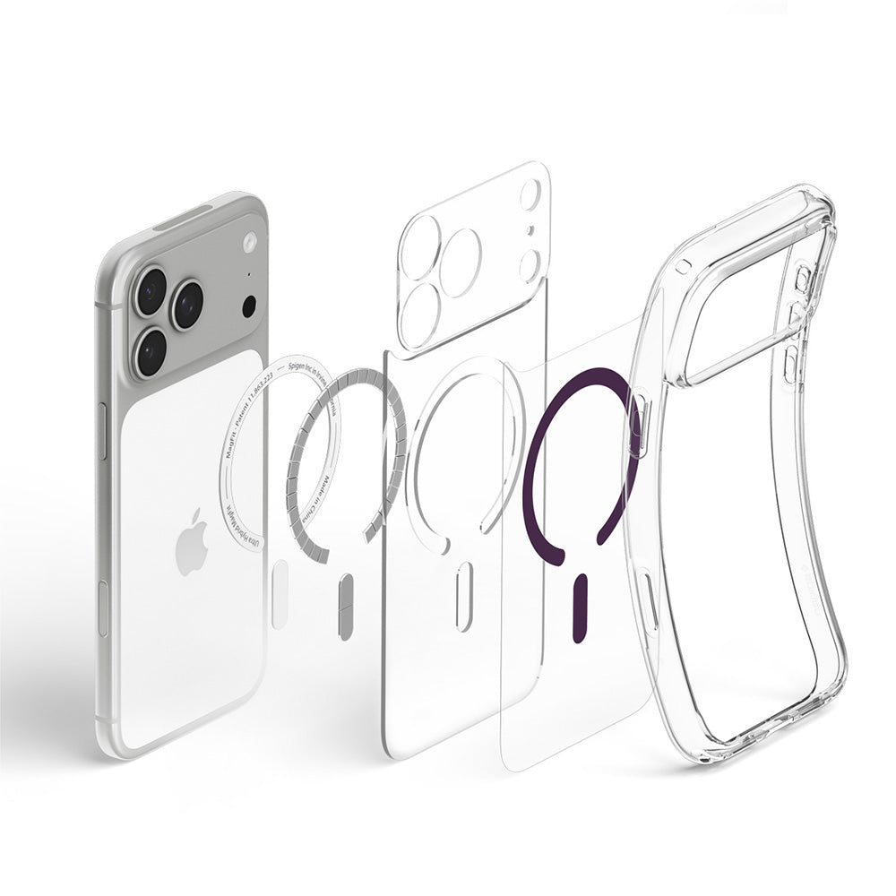 MagSafe Case for Apple iPhone 18 Pro / 17 Pro, Spigen, Ultra Hybrid, Transparent Burgundy ACS12335