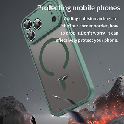 MagSafe Case for Apple iPhone 18 Pro / 17 Pro, Techsuit, HaloFrost II, Green