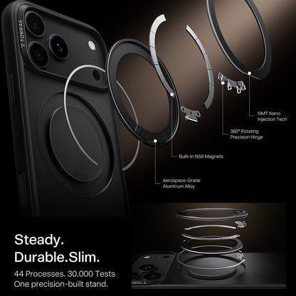 MagSafe Case for Apple iPhone 18 Pro / 17 Pro, Torras, Ostand O1 Guardian, Black