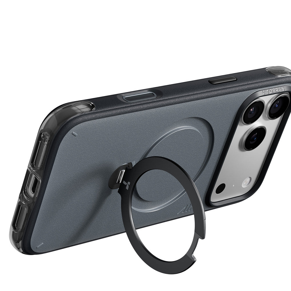 MagSafe Case for Apple iPhone 18 Pro / 17 Pro, Torras, Ostand Q3 Air Essential, Black
