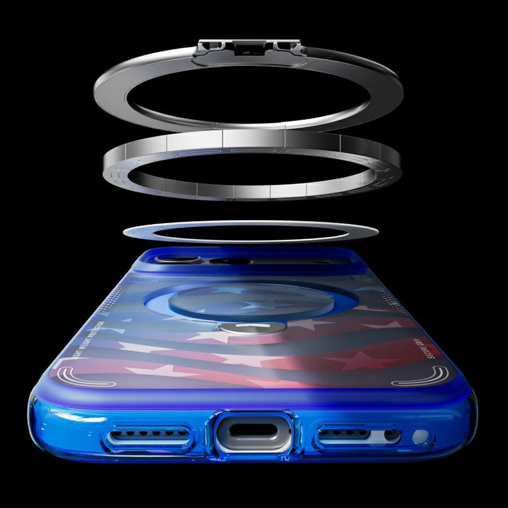 MagSafe Case for Apple iPhone 18 Pro / 17 Pro, Torras, Ostand Q3 Air Football, Blue