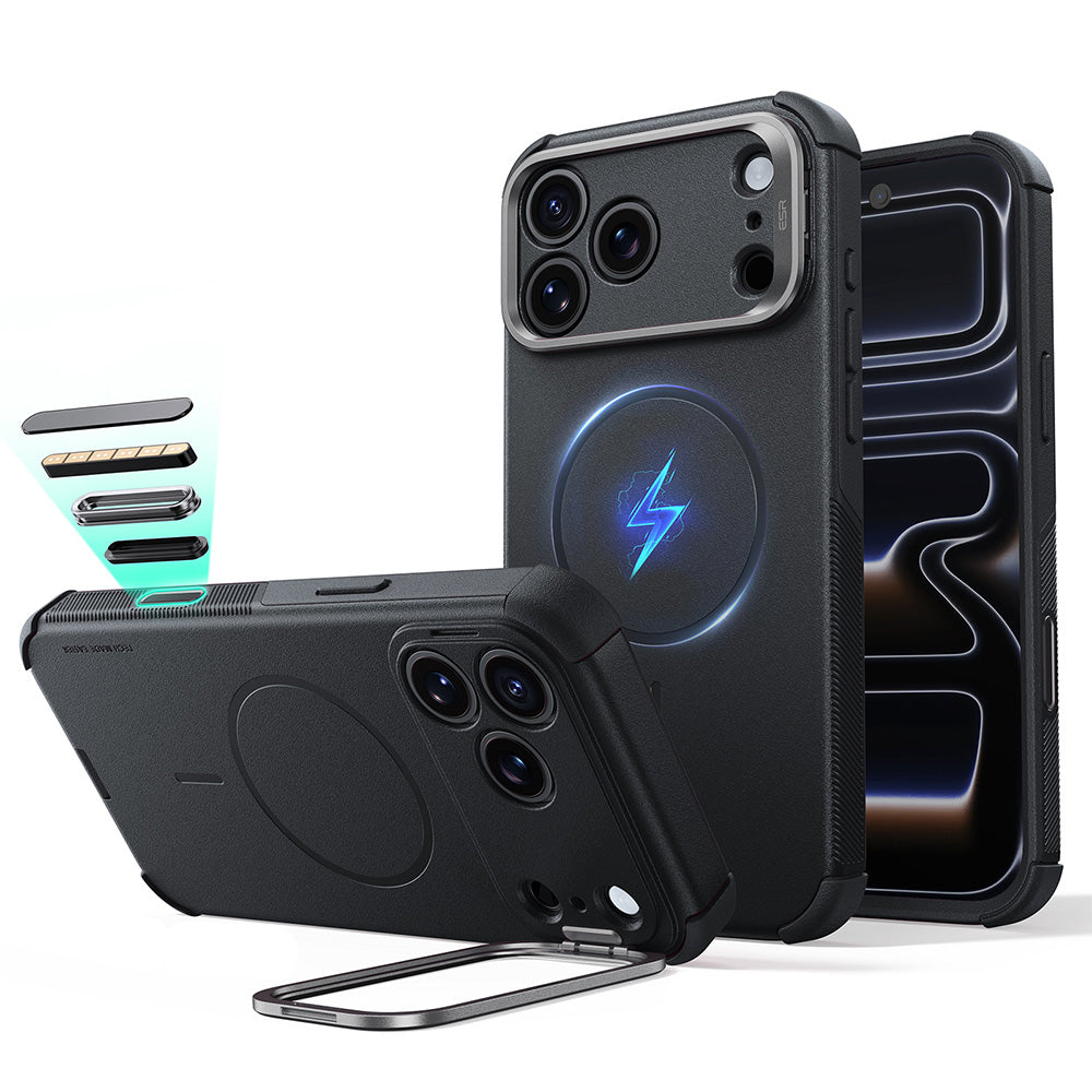 MagSafe Case for Apple iPhone 18 Pro Max / 17 Pro Max, ESR, Cyber Armor Kickstand, Black