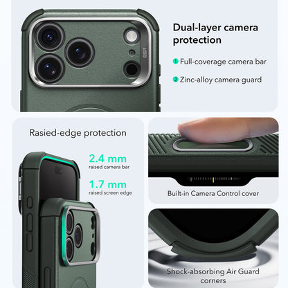 MagSafe Case for Apple iPhone 18 Pro Max / 17 Pro Max, ESR, Cyber Armor Kickstand, Green