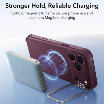 MagSafe Case for Apple iPhone 18 Pro Max / 17 Pro Max, ESR, Cyber Armor Kickstand, Dark Satin Burgundy