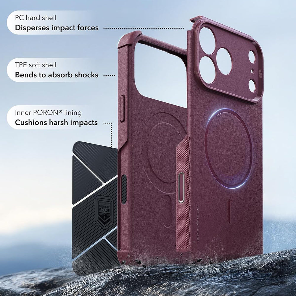MagSafe Case for Apple iPhone 18 Pro Max / 17 Pro Max, ESR, Cyber, Dark Satin Burgundy