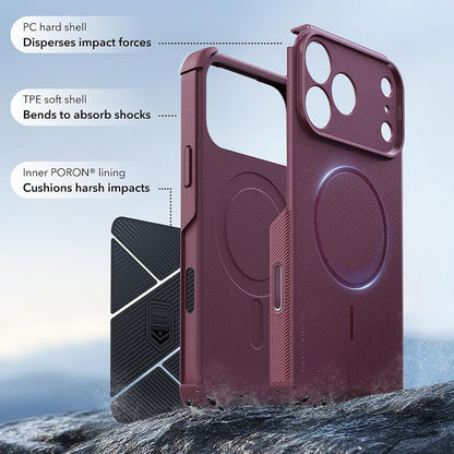MagSafe Case for Apple iPhone 18 Pro Max / 17 Pro Max, ESR, Cyber, Dark Satin Burgundy