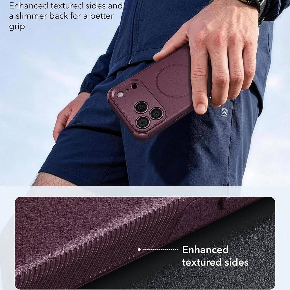 MagSafe Case for Apple iPhone 18 Pro Max / 17 Pro Max, ESR, Cyber, Dark Satin Burgundy