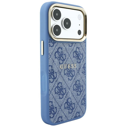 MagSafe Case for Apple iPhone 18 Pro Max / 17 Pro Max, Guess, 4G Embossed Classic, Blue