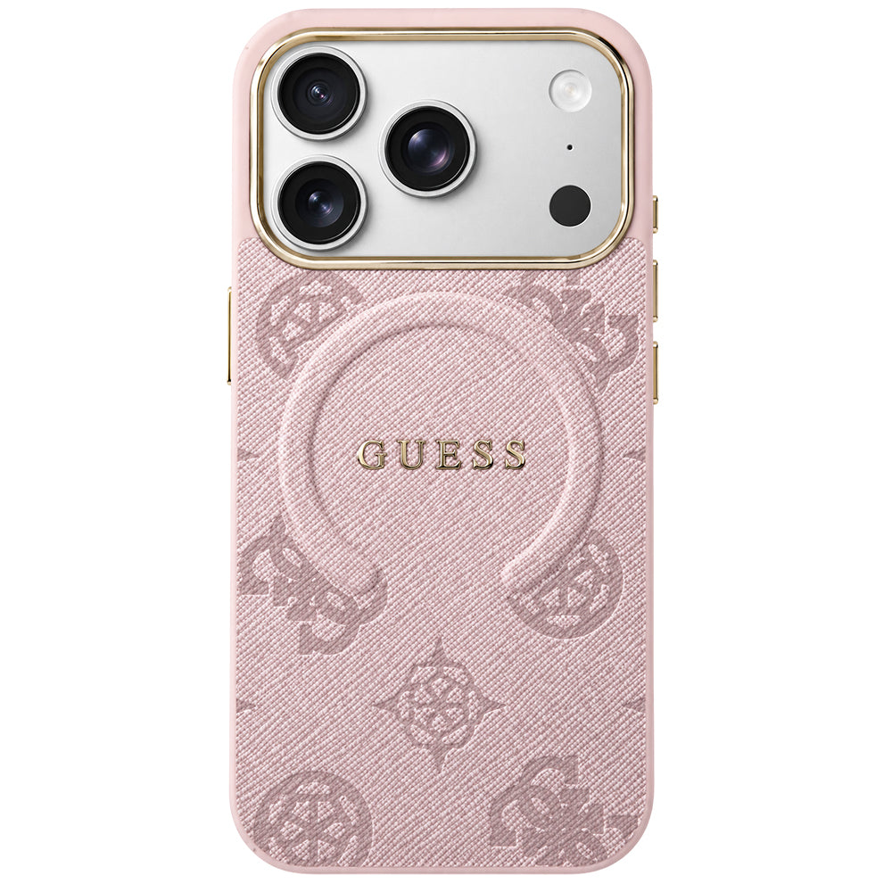 MagSafe Case for Apple iPhone 18 Pro Max / 17 Pro Max, Guess, 4G Embossed Ring Classic Logo, Pink
