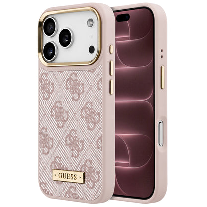 MagSafe Case for Apple iPhone 18 Pro Max / 17 Pro Max, Guess, 4G Logo Plate, Pink