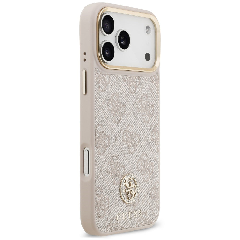 MagSafe Case for Apple iPhone 18 Pro Max / 17 Pro Max, Guess, 4G Strass Logo, Pink