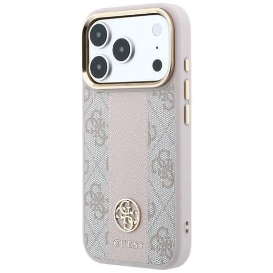 MagSafe Case for Apple iPhone 18 Pro Max / 17 Pro Max, Guess, 4G Stripe Round Classic Logo, Pink