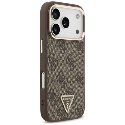 MagSafe Case for Apple iPhone 18 Pro Max / 17 Pro Max, Guess, 4G Triangle Logo, Brown