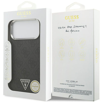 MagSafe Case for Apple iPhone 18 Pro Max / 17 Pro Max, Guess, 4G Triangle Logo, Black
