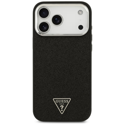 MagSafe Case for Apple iPhone 18 Pro Max / 17 Pro Max, Guess, Glitter Triangle Logo, Black