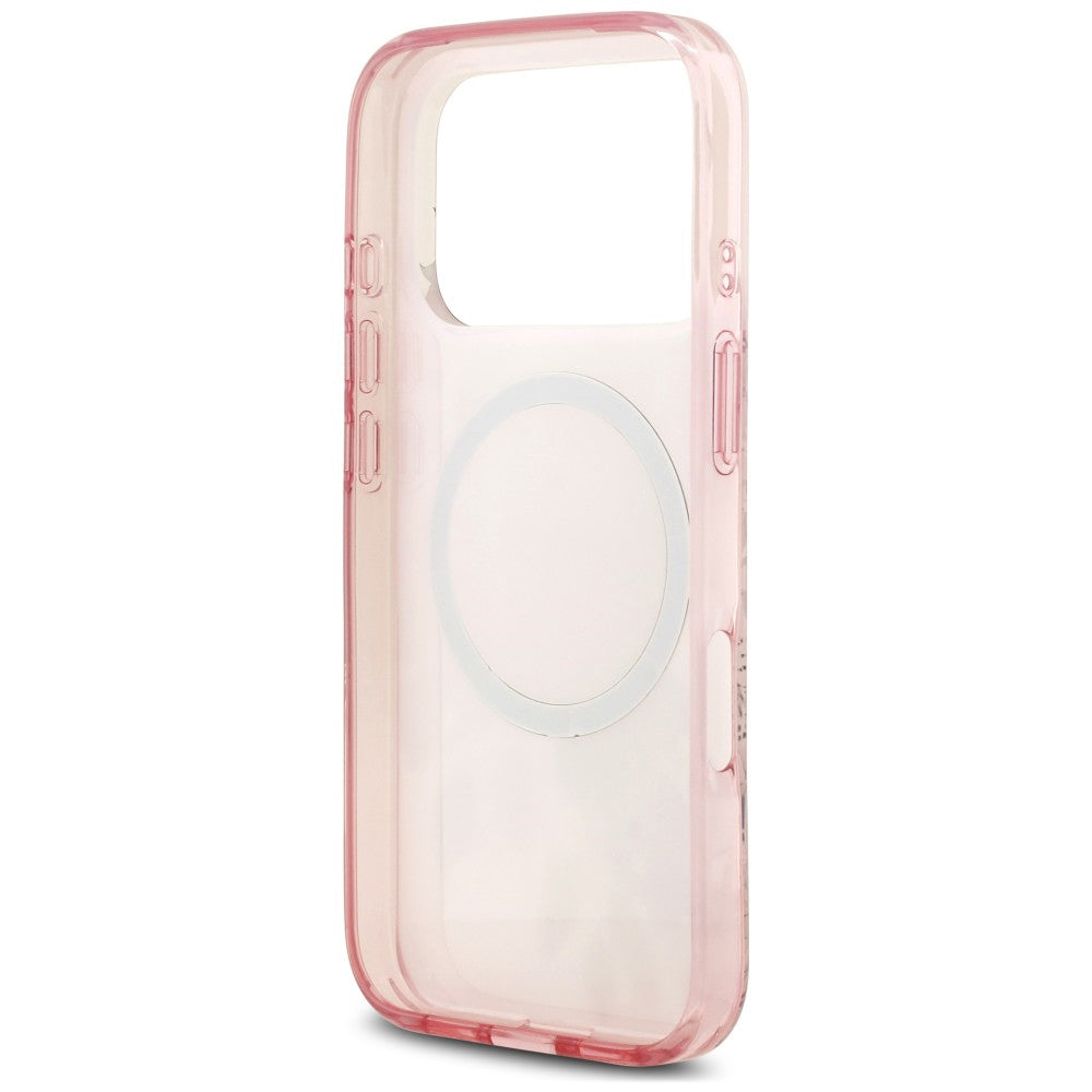 MagSafe Case for Apple iPhone 18 Pro Max / 17 Pro Max, Guess, IML Flower & Tonal Circle, Pink