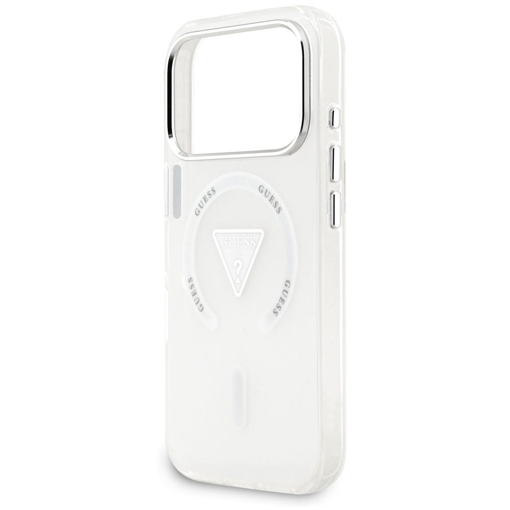 MagSafe Case for Apple iPhone 18 Pro Max / 17 Pro Max, Guess, IML Gradient Triangle Logo, Transparent