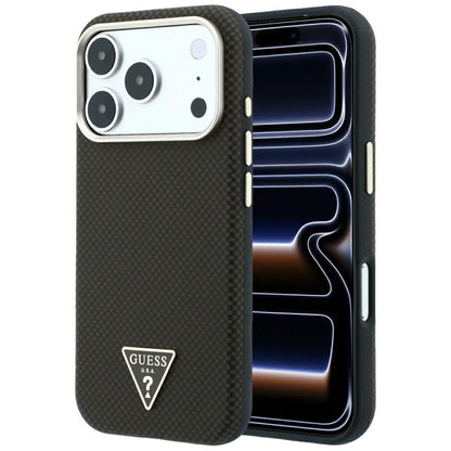 MagSafe Case for Apple iPhone 18 Pro Max / 17 Pro Max, Guess, Kevlar Triangle Logo, Brown