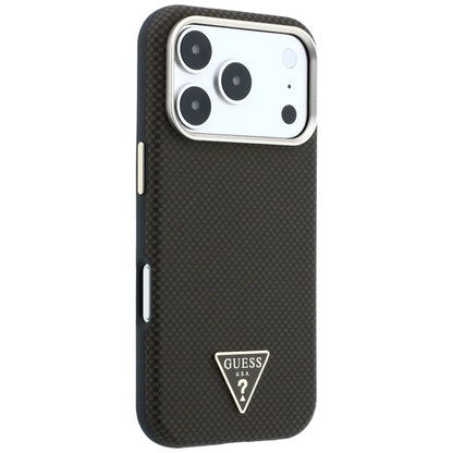 MagSafe Case for Apple iPhone 18 Pro Max / 17 Pro Max, Guess, Kevlar Triangle Logo, Brown