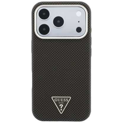 MagSafe Case for Apple iPhone 18 Pro Max / 17 Pro Max, Guess, Kevlar Triangle Logo, Brown