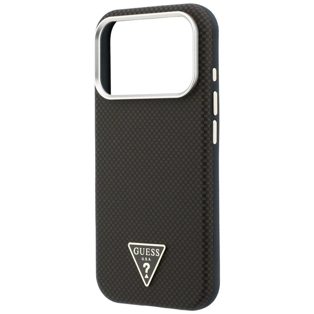 MagSafe Case for Apple iPhone 18 Pro Max / 17 Pro Max, Guess, Kevlar Triangle Logo, Brown