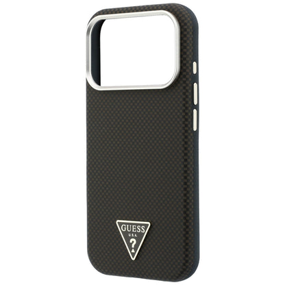 MagSafe Case for Apple iPhone 18 Pro Max / 17 Pro Max, Guess, Kevlar Triangle Logo, Brown