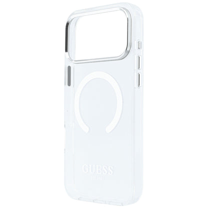 MagSafe Case for Apple iPhone 18 Pro Max / 17 Pro Max, Guess, Metal Outline, Silver