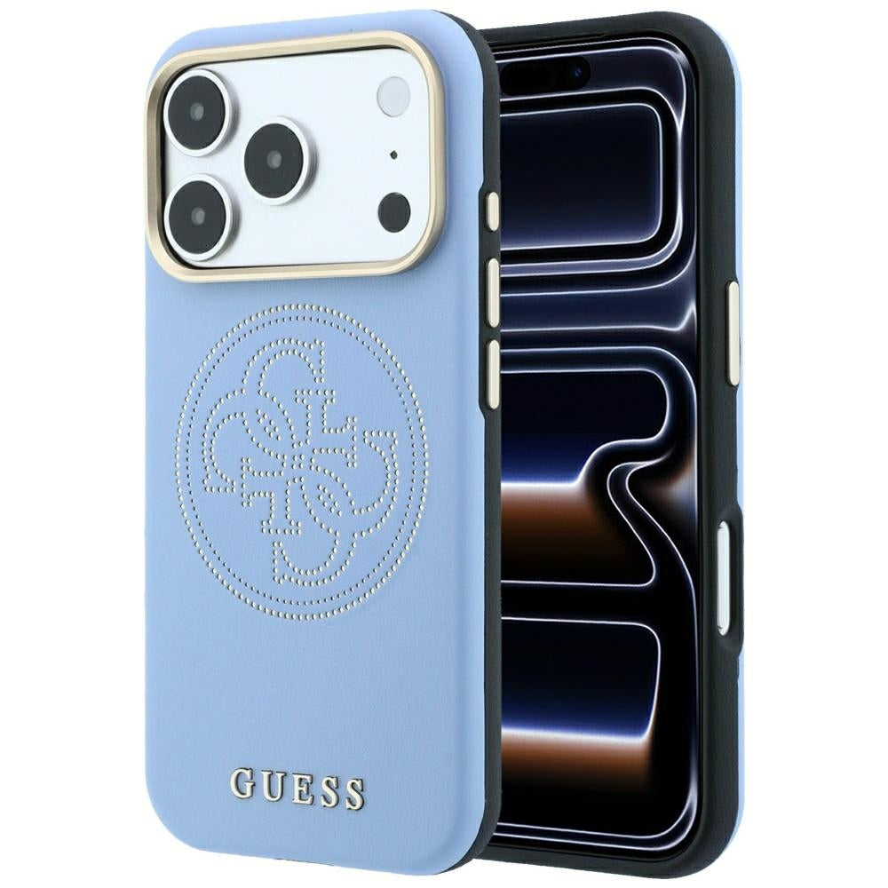 MagSafe Case for Apple iPhone 18 Pro Max / 17 Pro Max, Guess, Perforated 4G, Blue