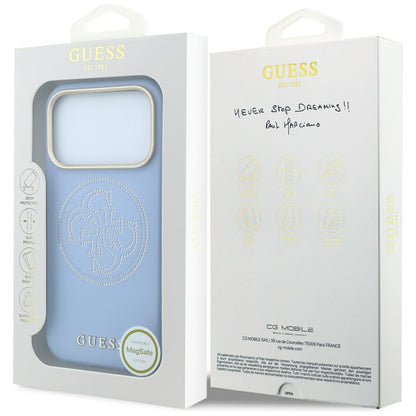 MagSafe Case for Apple iPhone 18 Pro Max / 17 Pro Max, Guess, Perforated 4G, Blue