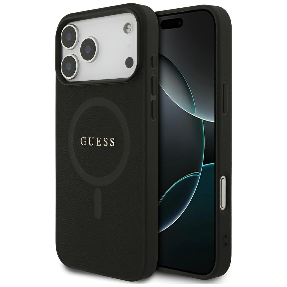 MagSafe Case for Apple iPhone 18 Pro Max / 17 Pro Max, Guess, Saffiano, Black