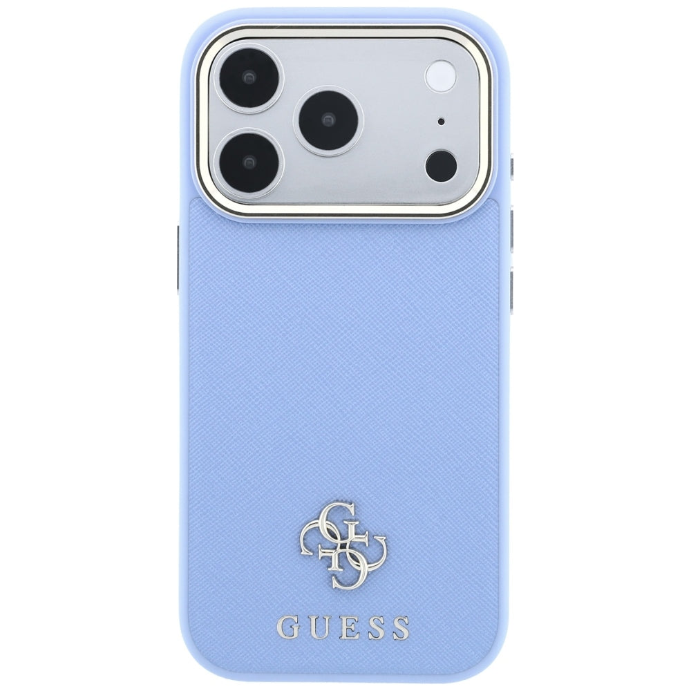 MagSafe Case for Apple iPhone 18 Pro Max / 17 Pro Max, Guess, Saffiano Small 4G Classic, Blue