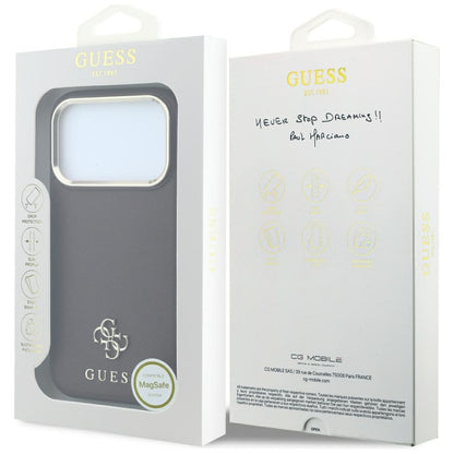 MagSafe Case for Apple iPhone 18 Pro Max / 17 Pro Max, Guess, Saffiano Small 4G Classic, Burgundy