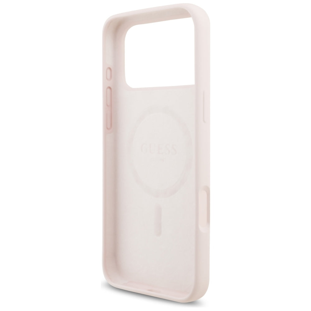 MagSafe Case for Apple iPhone 18 Pro Max / 17 Pro Max, Guess, Script Metal Logo, Pink