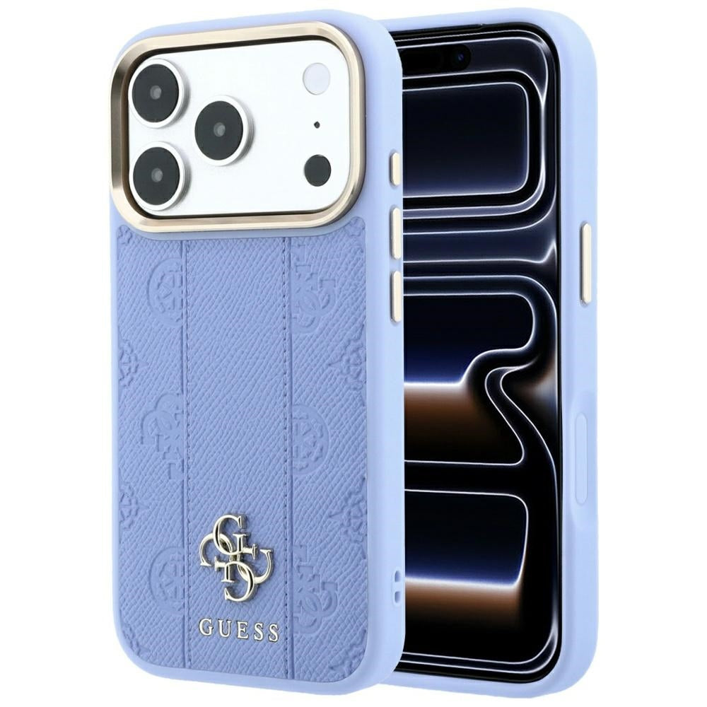 MagSafe Case for Apple iPhone 18 Pro Max / 17 Pro Max, Guess, Stripe Peony 4G, Blue