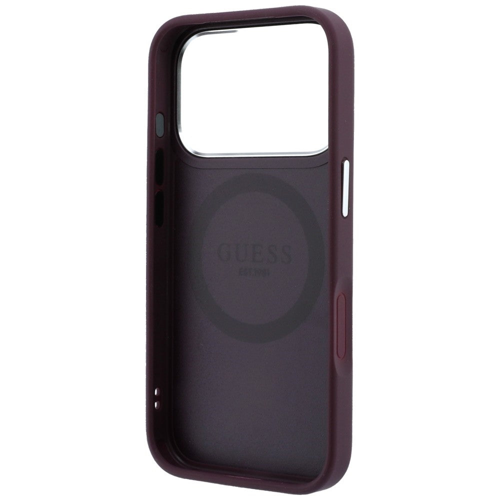 MagSafe Case for Apple iPhone 18 Pro Max / 17 Pro Max, Guess, Triangle Logo, Burgundy