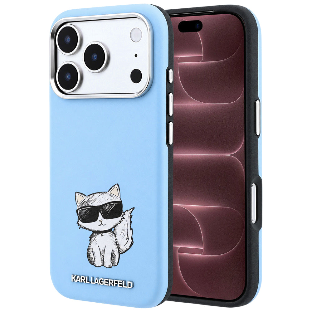MagSafe Case for Apple iPhone 18 Pro Max / 17 Pro Max, Karl Lagerfeld, Choupette Sketch, Blue