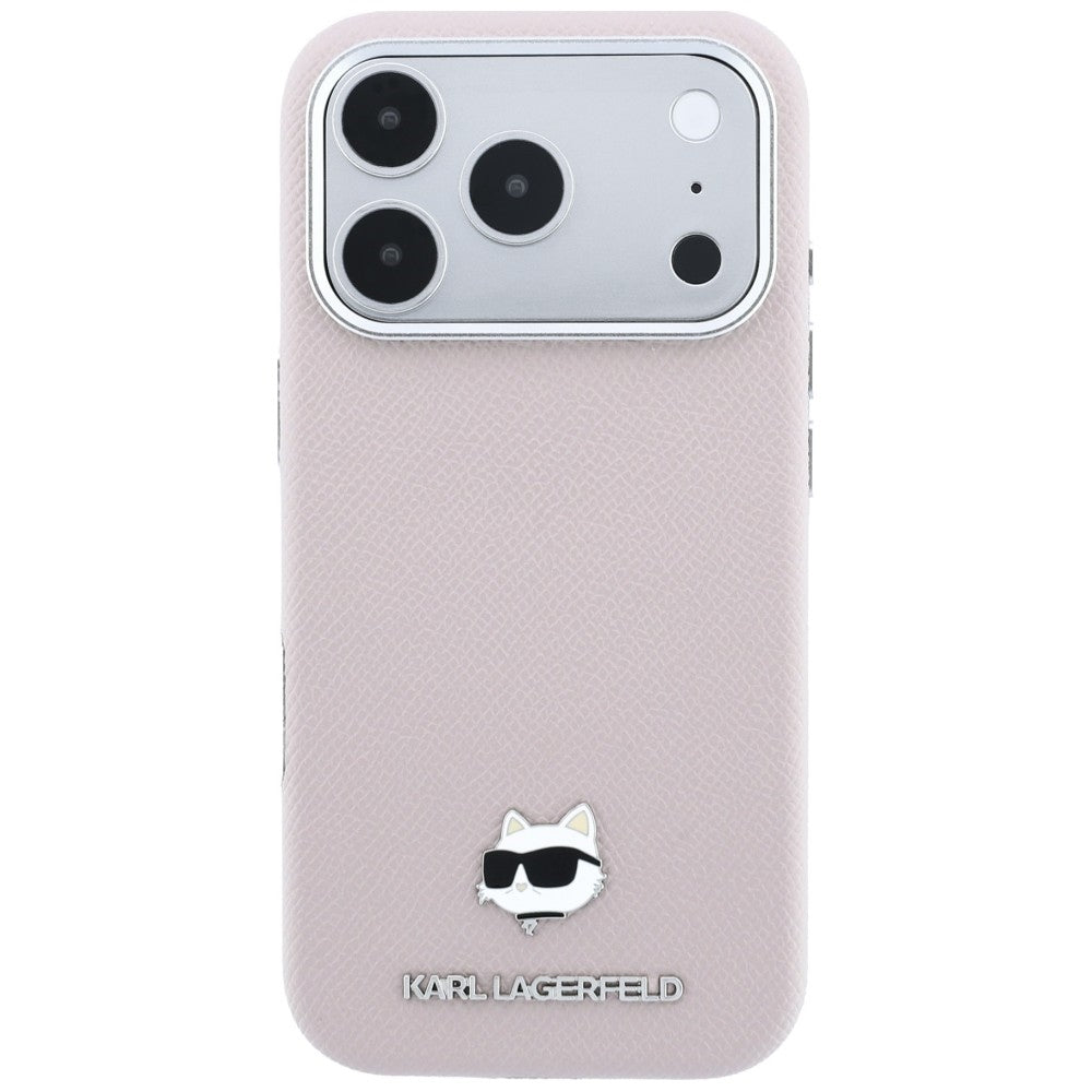 MagSafe Case for Apple iPhone 18 Pro Max / 17 Pro Max, Karl Lagerfeld, Grained Choupette Head, Pink