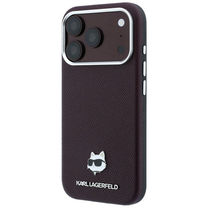 MagSafe Case for Apple iPhone 18 Pro Max / 17 Pro Max, Karl Lagerfeld, Grained Choupette Head, Burgundy