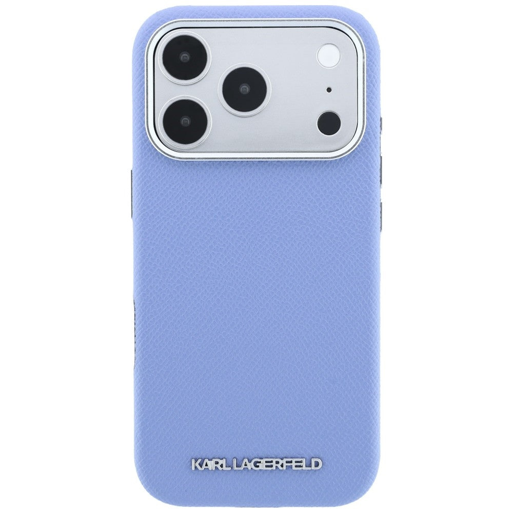 MagSafe Case for Apple iPhone 18 Pro Max / 17 Pro Max, Karl Lagerfeld, Grained Elongated Logo, Blue