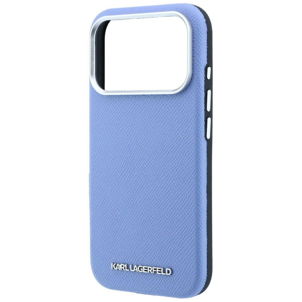 MagSafe Case for Apple iPhone 18 Pro Max / 17 Pro Max, Karl Lagerfeld, Grained Elongated Logo, Blue