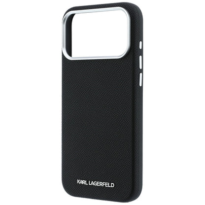 MagSafe Case for Apple iPhone 18 Pro Max / 17 Pro Max, Karl Lagerfeld, Grained Elongated Logo, Black