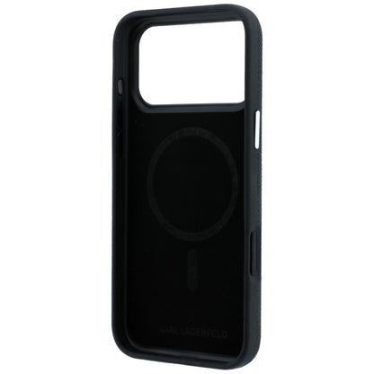 MagSafe Case for Apple iPhone 18 Pro Max / 17 Pro Max, Karl Lagerfeld, Grained Elongated Logo, Black