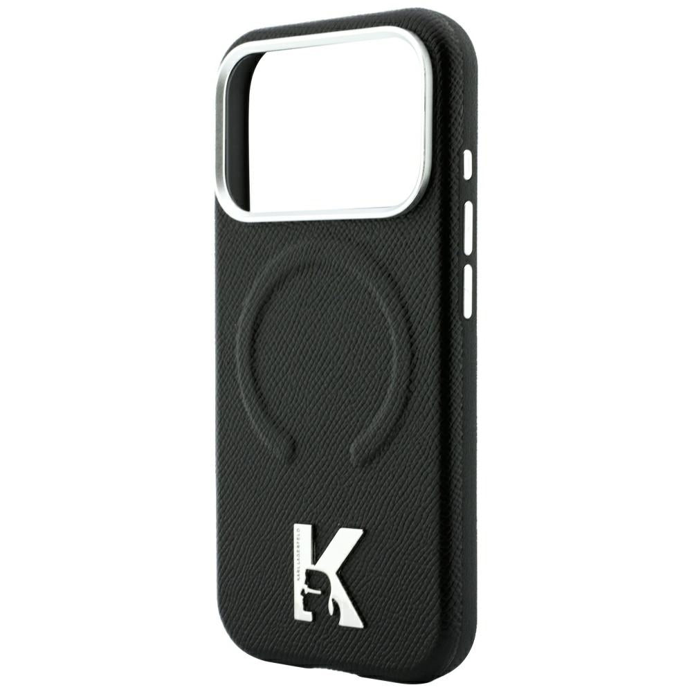 MagSafe Case for Apple iPhone 18 Pro Max / 17 Pro Max, Karl Lagerfeld, Grained Embossed Ring, Black