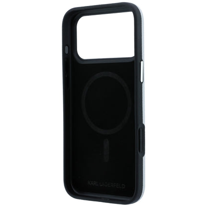 MagSafe Case for Apple iPhone 18 Pro Max / 17 Pro Max, Karl Lagerfeld, Grained Karl Head's Metal, Gray