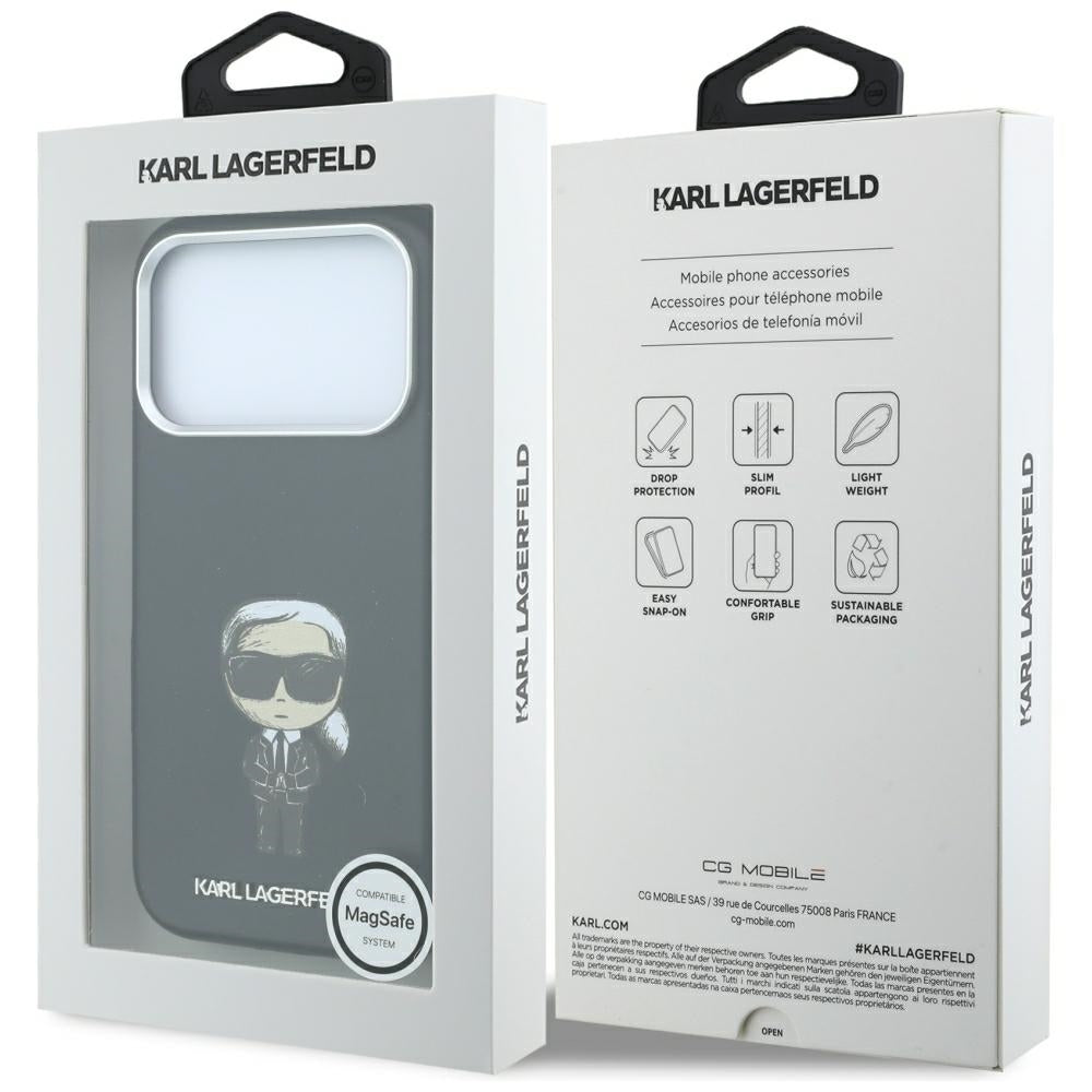 MagSafe Case for Apple iPhone 18 Pro Max / 17 Pro Max, Karl Lagerfeld, Ikonik Sketch, Black