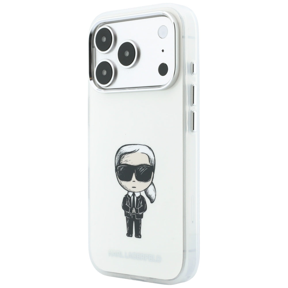 MagSafe Case for Apple iPhone 18 Pro Max / 17 Pro Max, Karl Lagerfeld, IML Ikonik Sketch Print, Beige