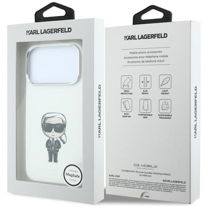 MagSafe Case for Apple iPhone 18 Pro Max / 17 Pro Max, Karl Lagerfeld, IML Ikonik Sketch Print, Beige