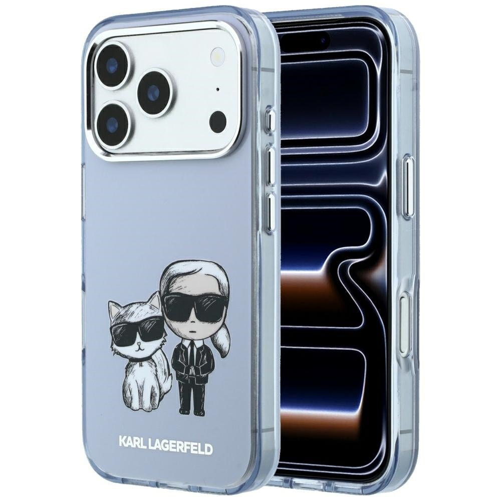 MagSafe Case for Apple iPhone 18 Pro Max / 17 Pro Max, Karl Lagerfeld, IML KC Bodies Sketch Print, Blue