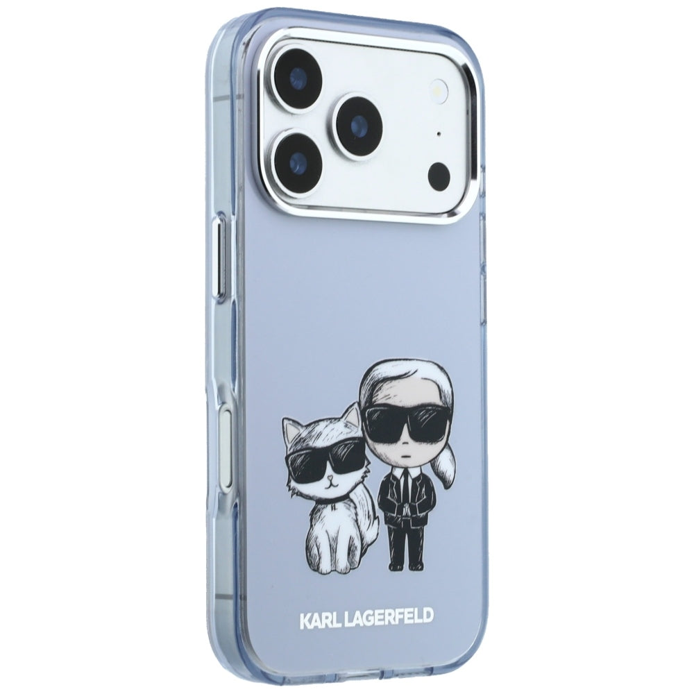 MagSafe Case for Apple iPhone 18 Pro Max / 17 Pro Max, Karl Lagerfeld, IML KC Bodies Sketch Print, Blue